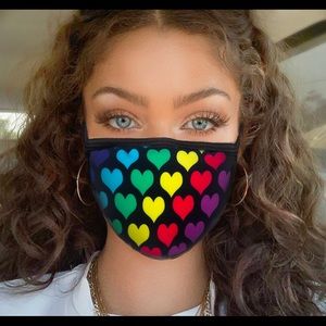 Heart Rainbow Face mask handmade